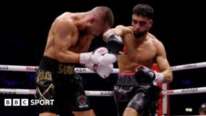 Adam Azim: Briton stops Sergey Lipinets in round nine but deducted points for low blows