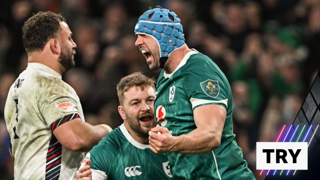 Six Nations: Tadhg Beirne scores try for Ireland against England