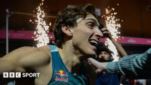 Armand Duplantis: Olympic champion break’s men’s pole vault world record for 11th time