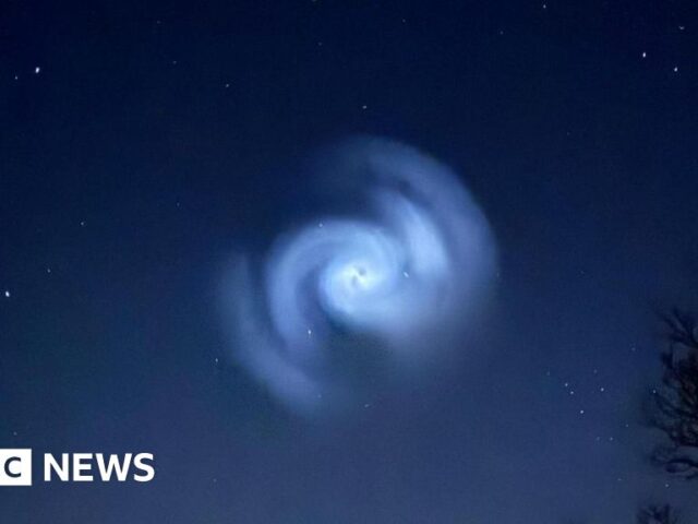 Glowing spiral in UK sky believed to be caused by SpaceX launch