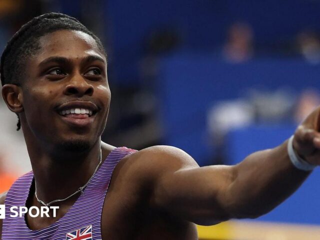European Athletics Indoor Championships: GB’s Jeremiah Azu claims 60m gold as Andrew Robertson wins bronze