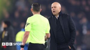 Arne Slot: Liverpool boss told referee Michael Oliver he would ‘blame him’ if Reds don’t win title