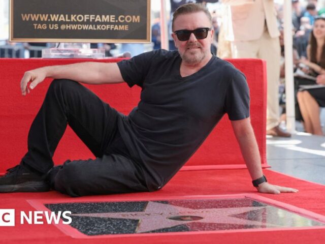 Ricky Gervais gets a star on Hollywood Walk of Fame