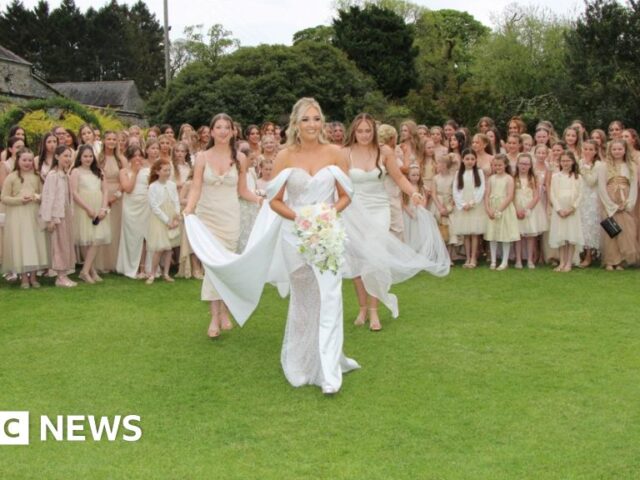 The wedding with almost 100 bridesmaids