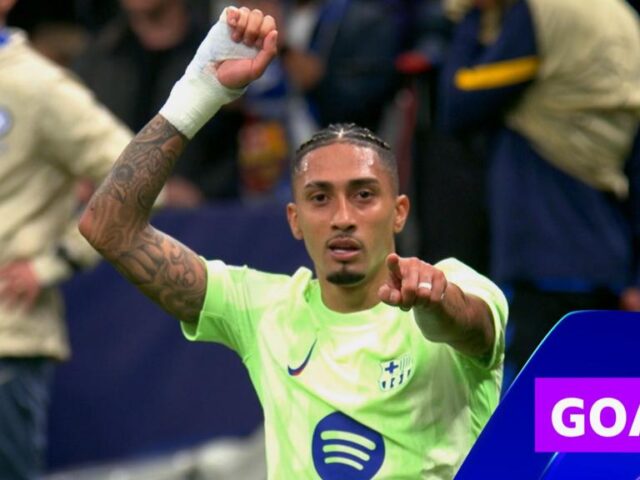 Raphinha puts Barcelona ahead for first time against Inter