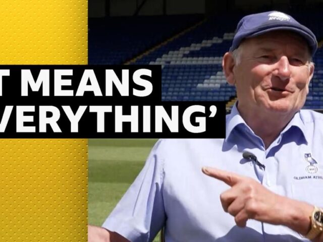 Oldham owner Rothwell celebrates promotion with song